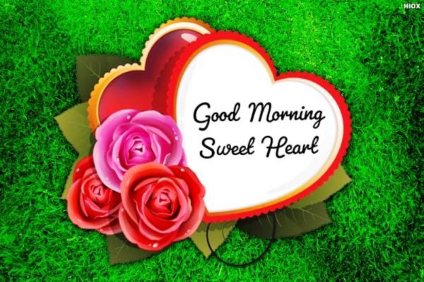 Good Morning Sweetheart With Roses And Heart