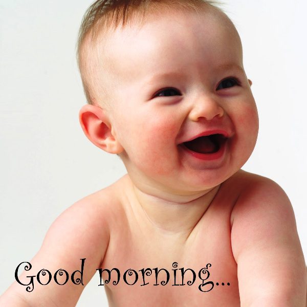 Cute Babies Saying Good Morning Image