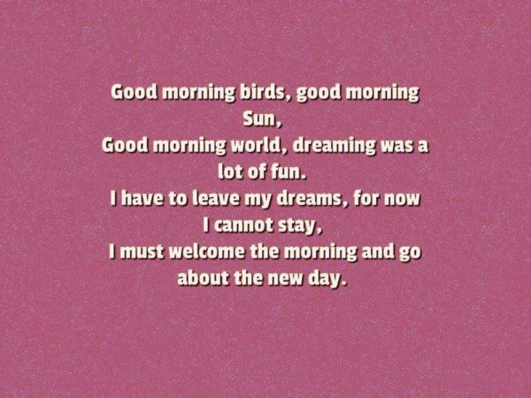 Good Morning Birds Good Morning Sun