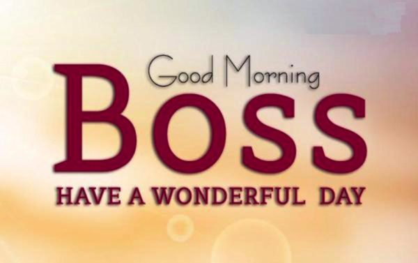 Good Morning Boss Have A Wonderful Day