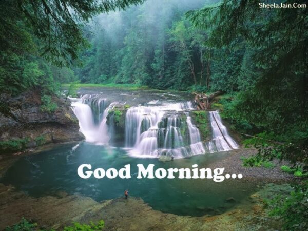 Adorable Good Morning Waterfall Image