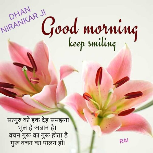 Dhan Nirankari Jii Morning Image Pink Flower