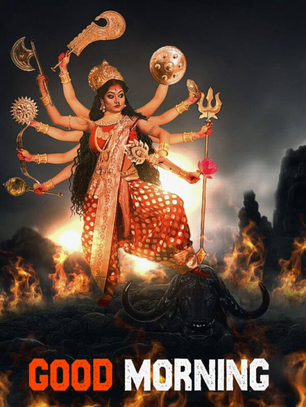 Full Size Maa Durga Good Morning Wallpaper