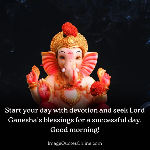 Ganesha Blessing With Good Morning Photo